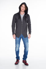 CL238 Heren zweetjack met ongewone zoom