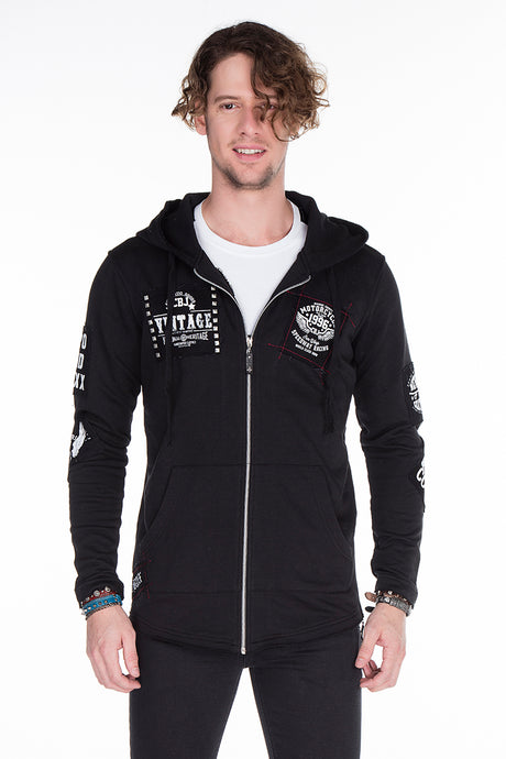CL240 Herren Sweatjacke mit coolen Stickereien