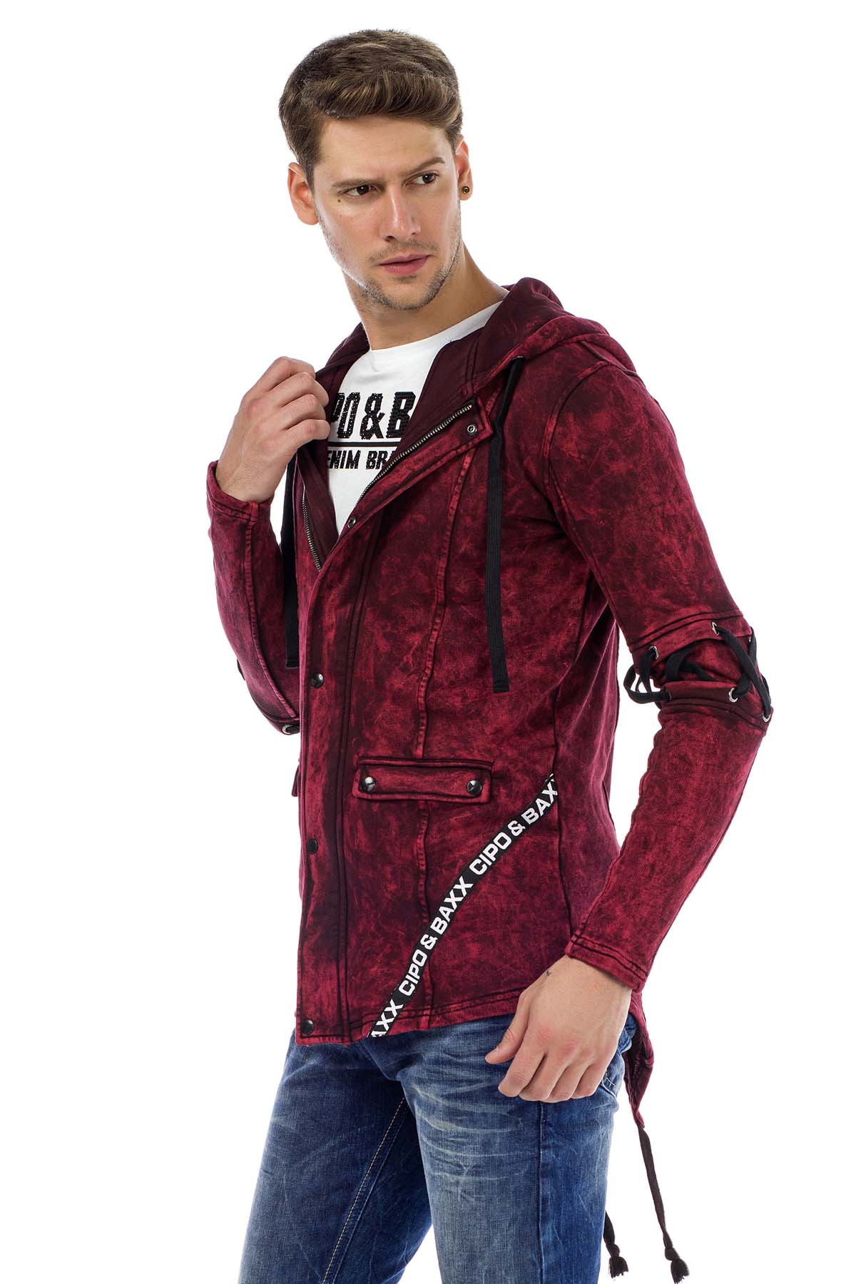 CL257 Felpa uomo con cappuccio