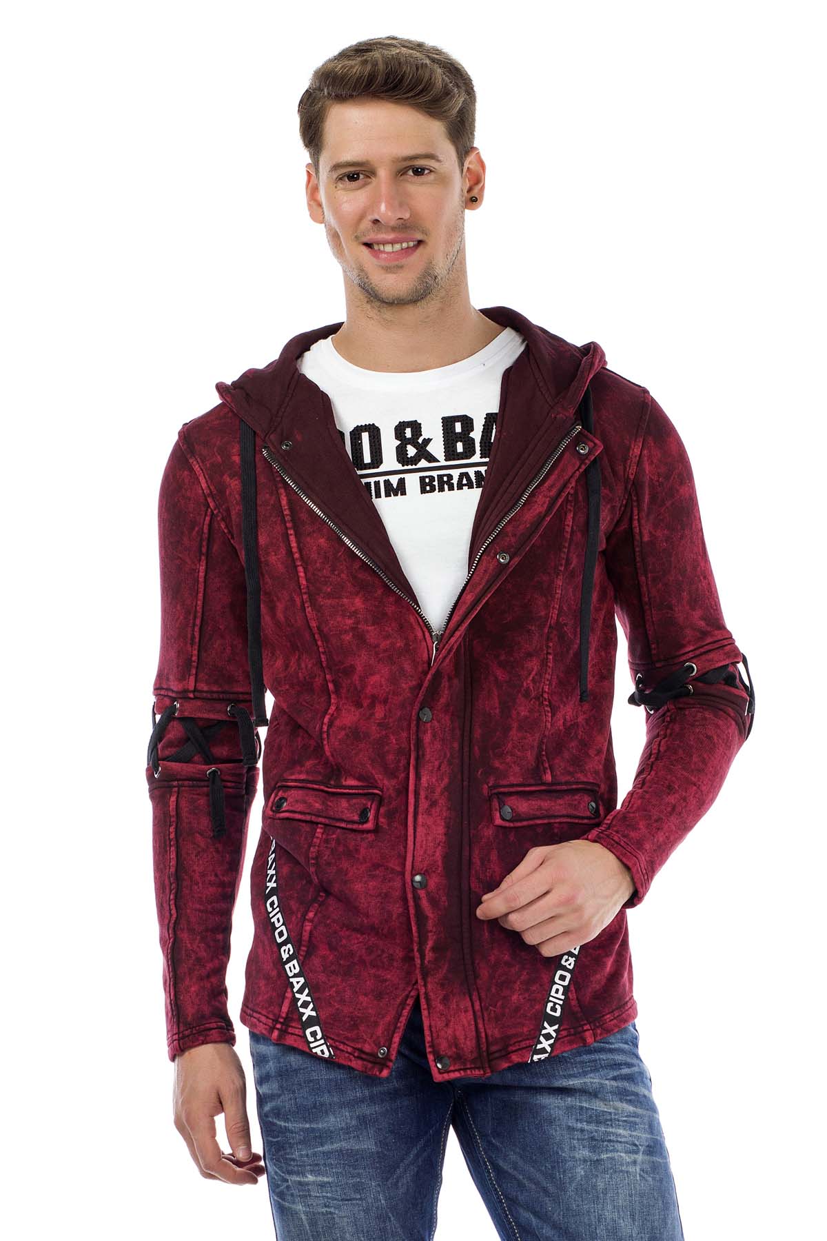 CL257 Felpa uomo con cappuccio