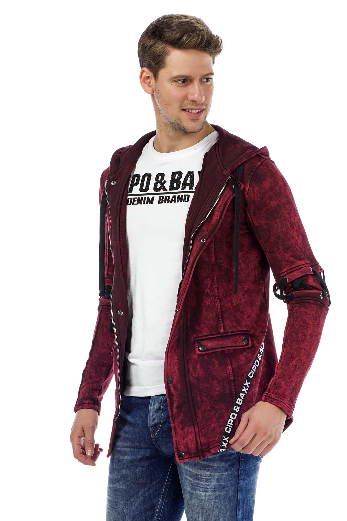 CL257 Felpa uomo con cappuccio