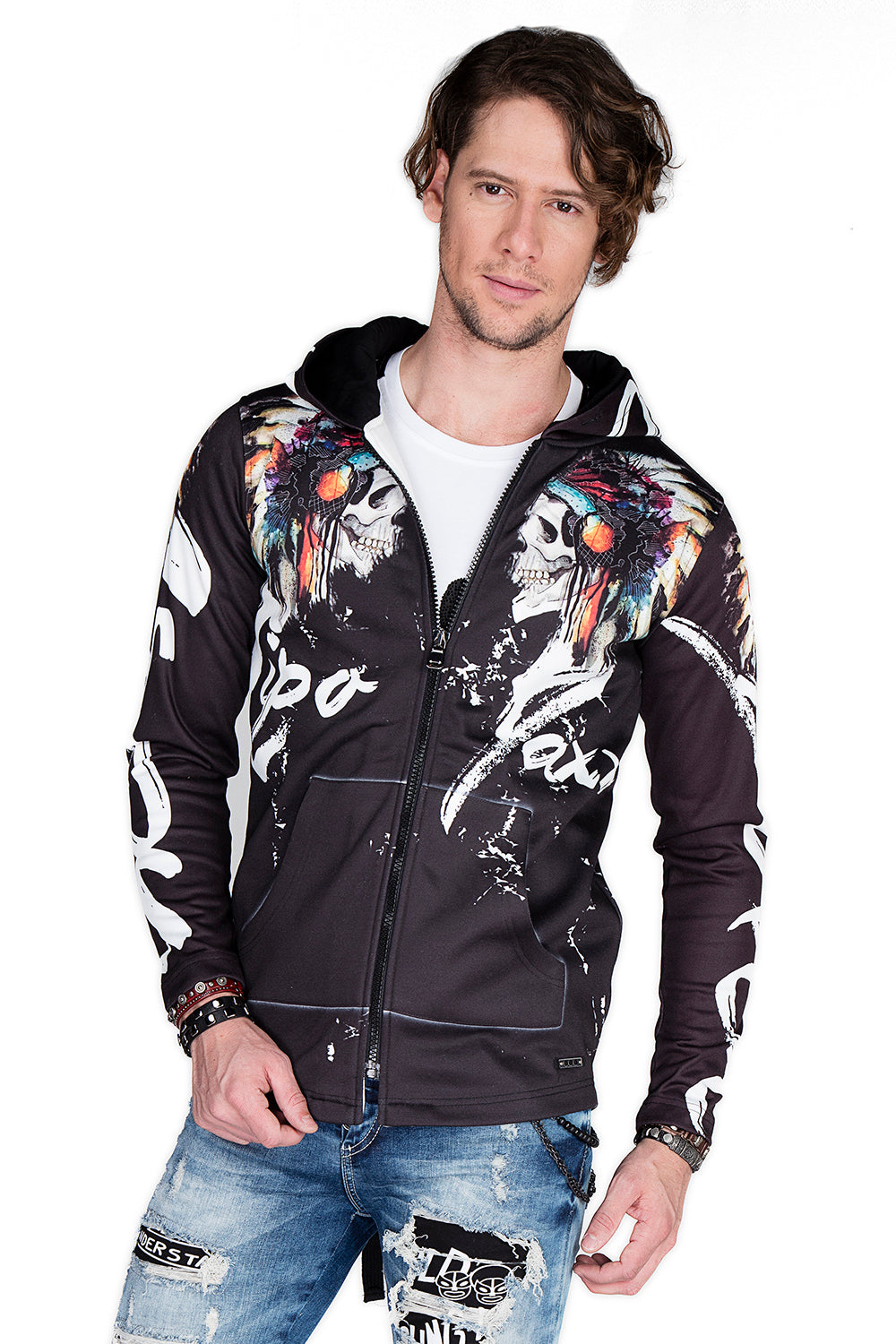 CL263 Chaqueta de sudor para hombres con estampado fresco