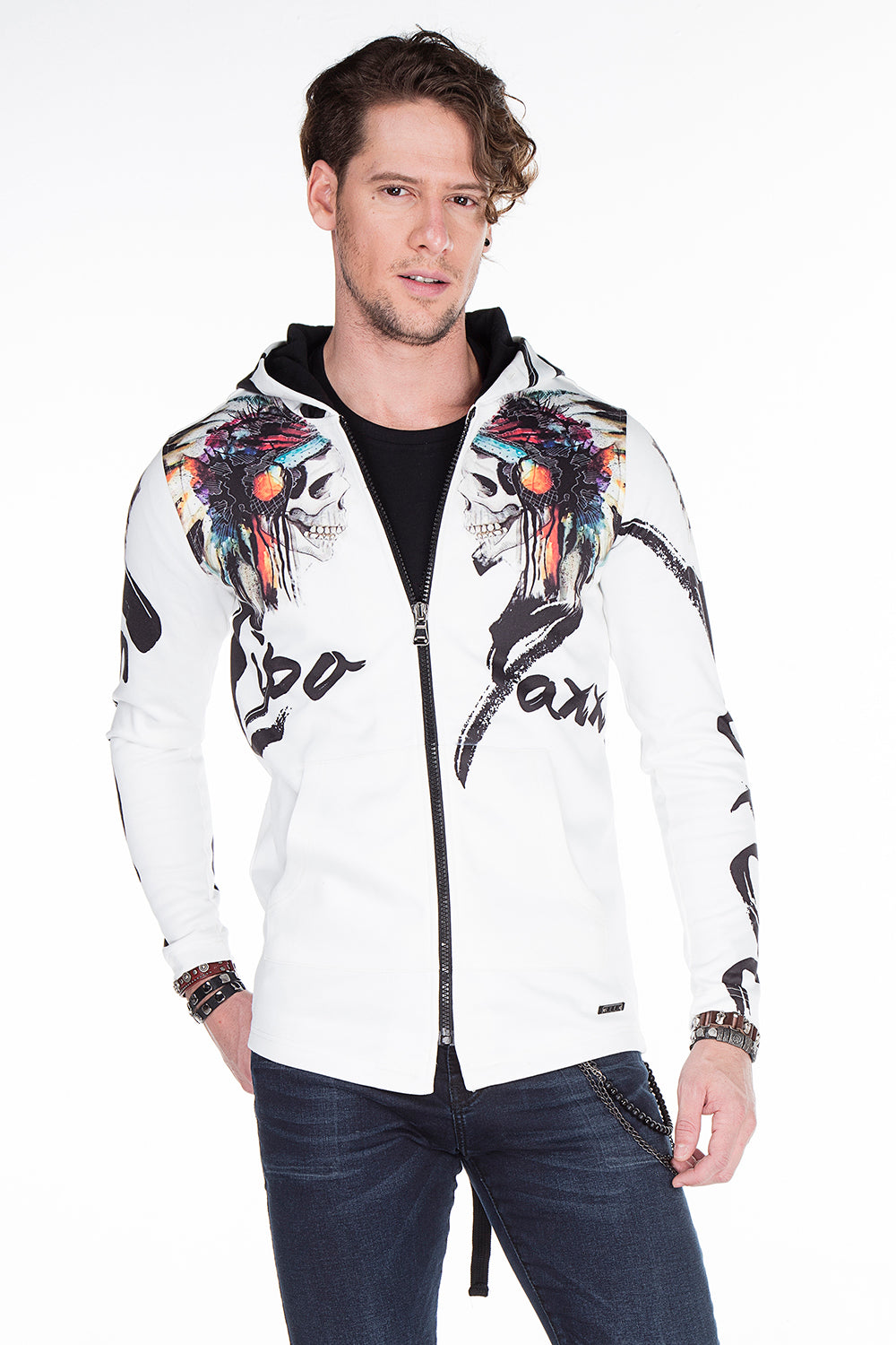 CL263 Herren Sweatjacke mit coolem Print