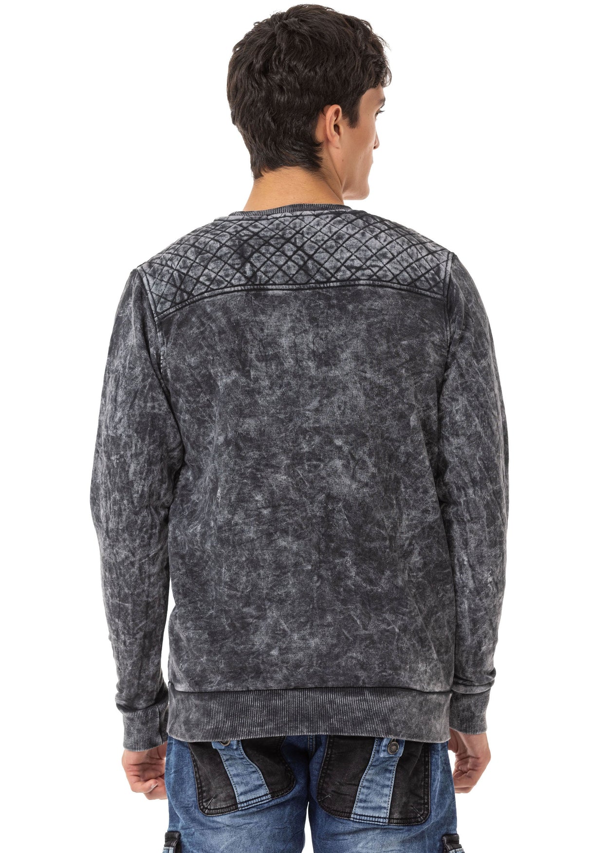 CL266 bluza męska sprana z aplikacją