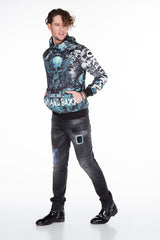 CL271 Heren hoodie met coole allover-print