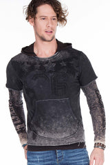 CL279 Men Sweinshirt con estampados lavados