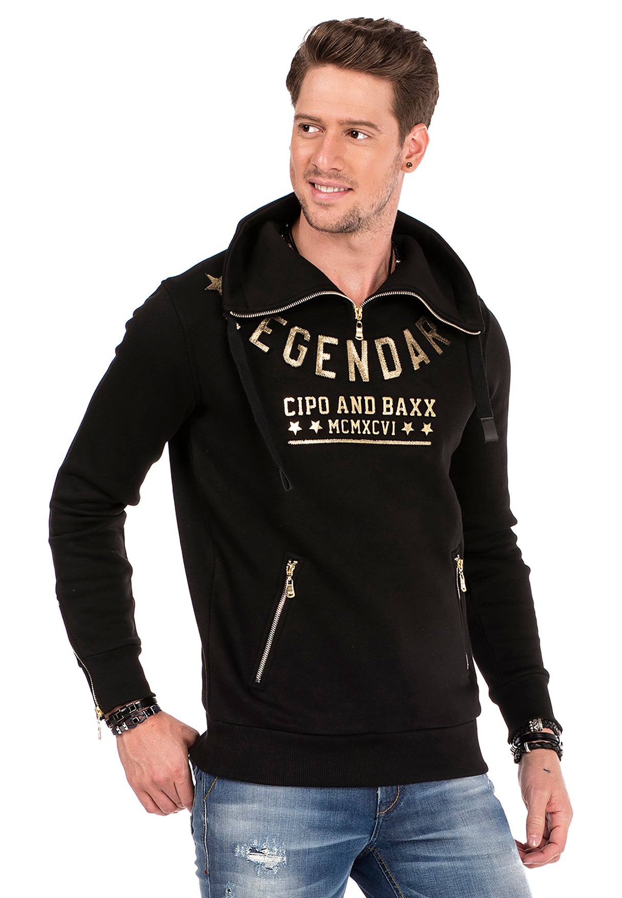 CL324 mannen sweatshirt met slangkraag