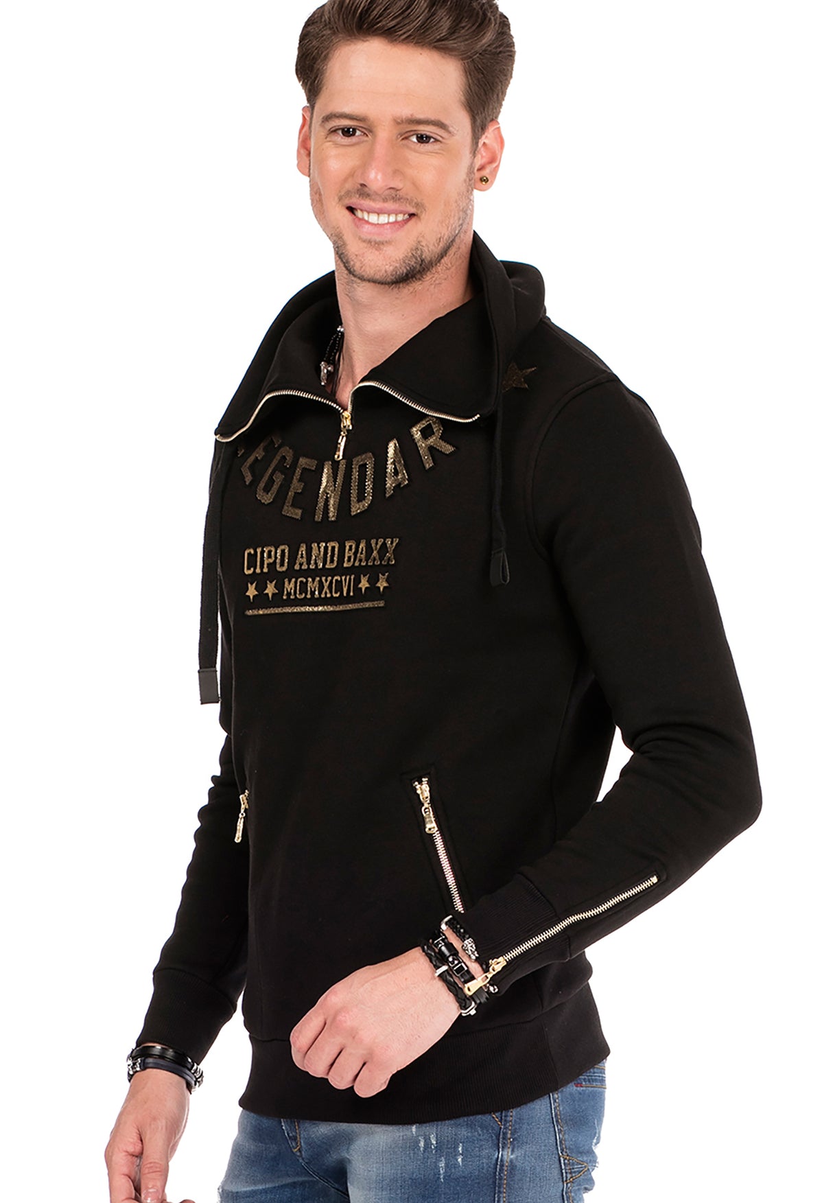 CL324 mannen sweatshirt met slangkraag