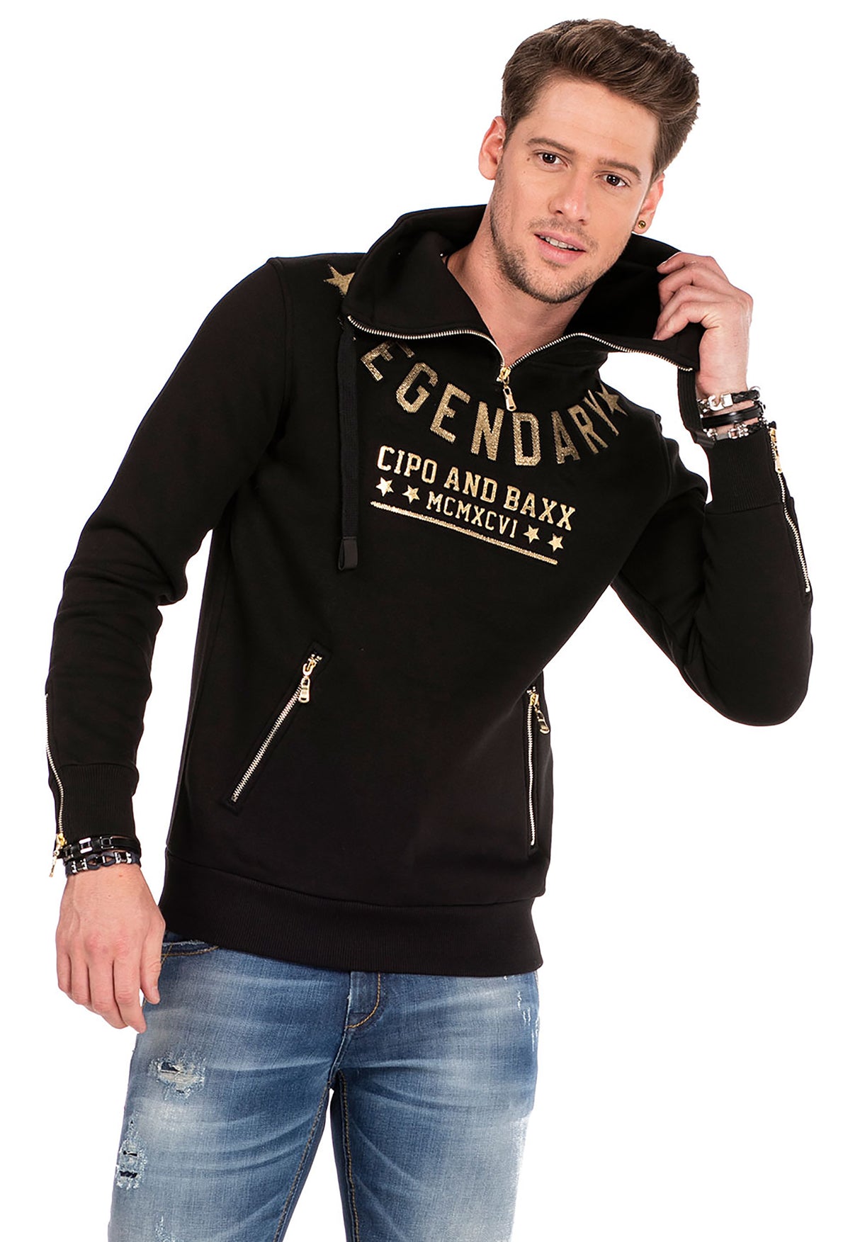 CL324 mannen sweatshirt met slangkraag