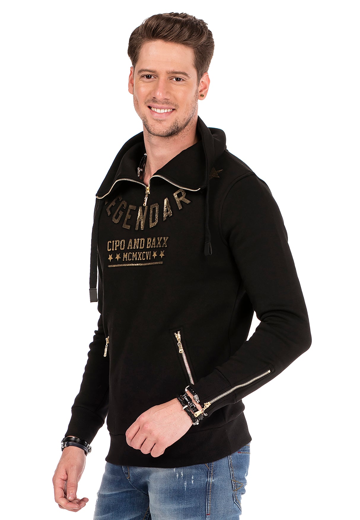 CL324 mannen sweatshirt met slangkraag