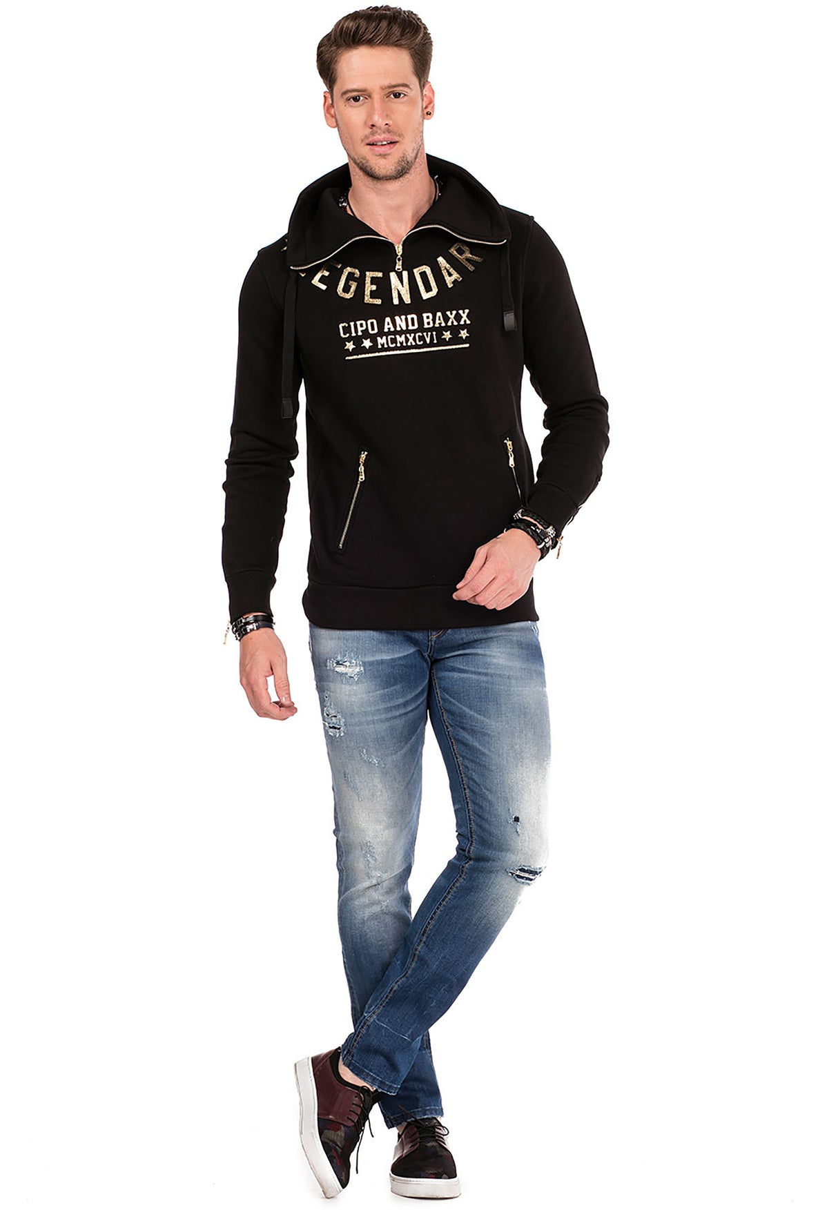 CL324 mannen sweatshirt met slangkraag