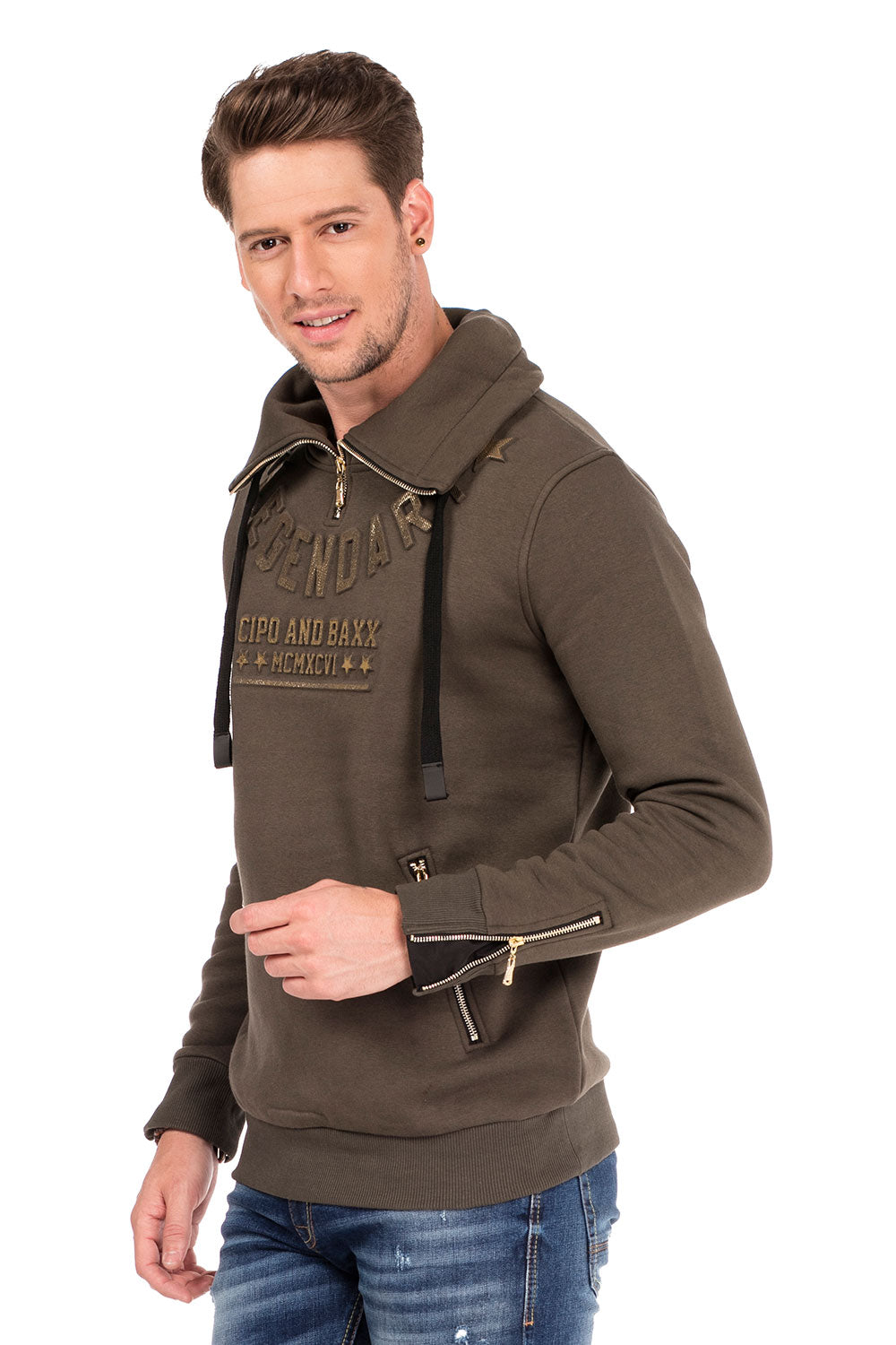 CL324 Felpa uomo con collo alto