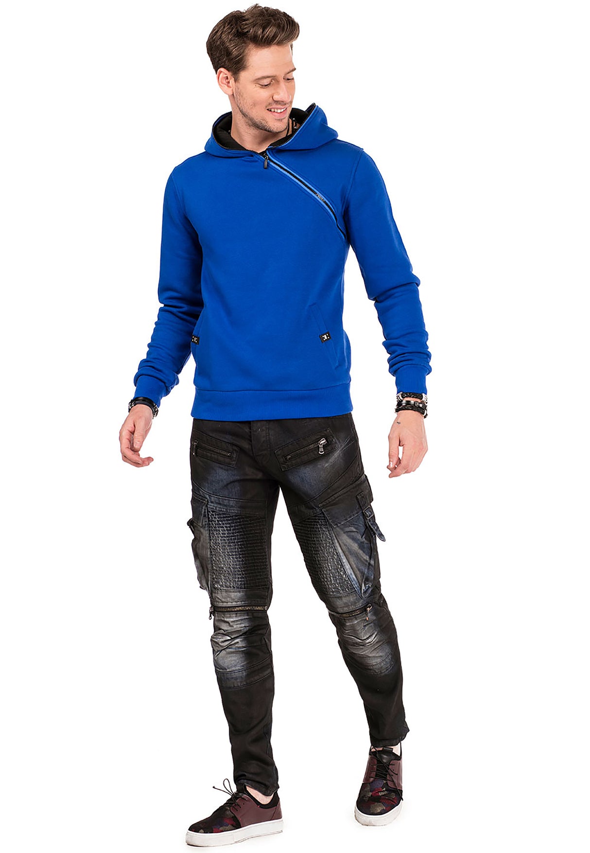 CL329 Men Hooded Sweatshirt met ritssluiting