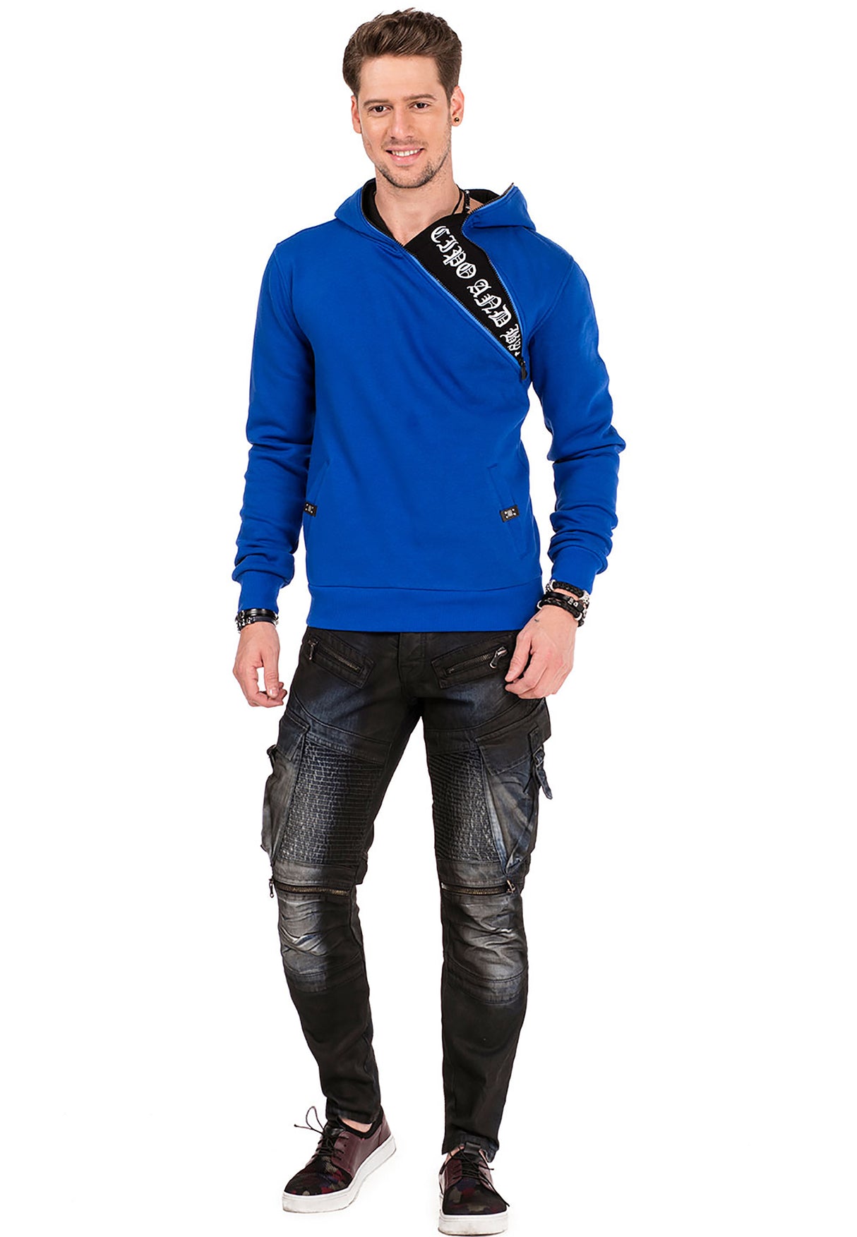 CL329 Men Hooded Sweatshirt met ritssluiting