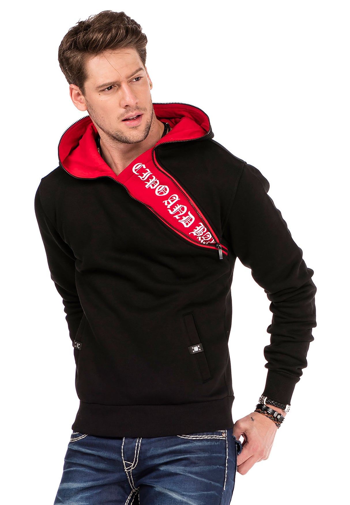 CL329 Men Hooded Sweatshirt met ritssluiting