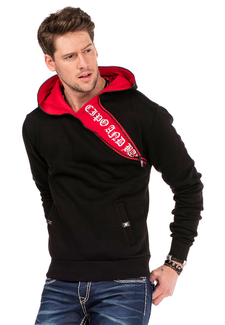 CL329 Herren  Kapuzensweatshirt mit Reißverschluss Kragen