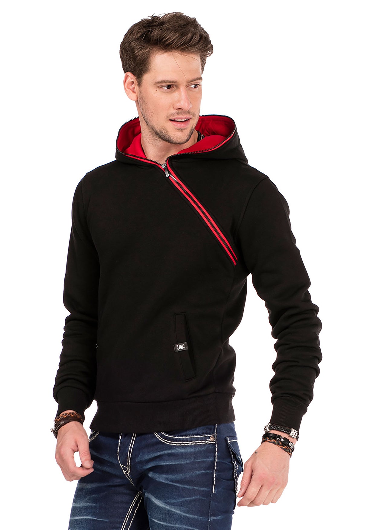 CL329 Men Hooded Sweatshirt met ritssluiting