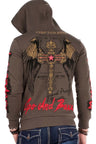 CL334 Sweat à capuche pour homme avec imprimés et broderies branchés