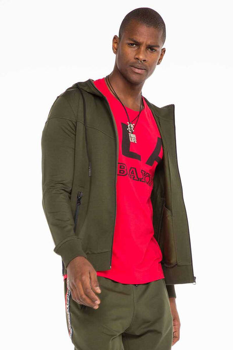CL346 men's sweat jacket with CB brand strips