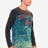 CL351 Maglia da uomo lunga maschile con stampa
