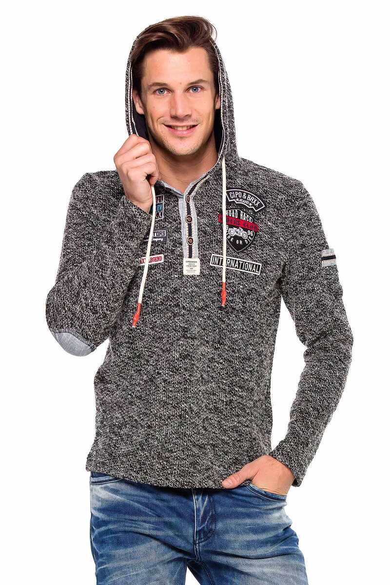 CL359 Sudadera con parches para hombre