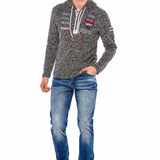 CL359 Sweat à capuche pour homme avec patchs