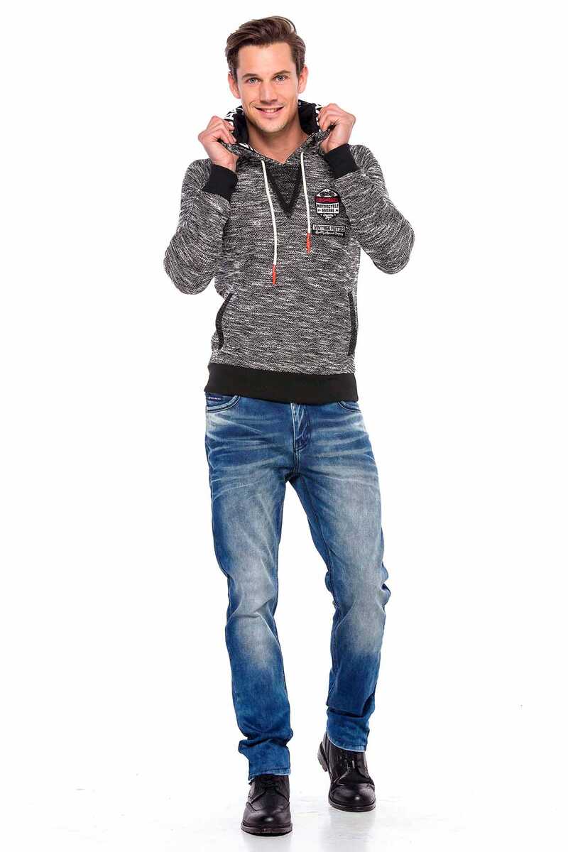 CL362 Sweat à capuche pour homme avec écusson de la marque