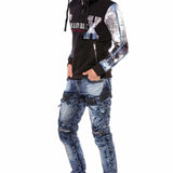 CL366 Sweat à capuche pour homme avec manches imprimées