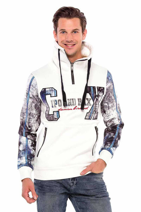 CL366 Herren Kapuzensweatshirt mit bedruckte Ärmel