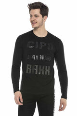 CL374 T-shirt manches longues pour hommes avec un discret imprimé sur le devant
