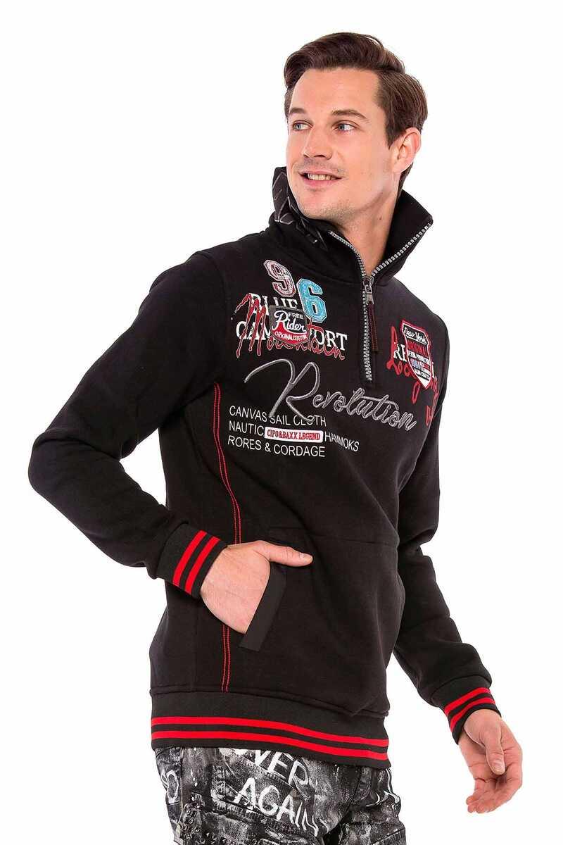 CL377 men sweatshirt with a high stand -up collar