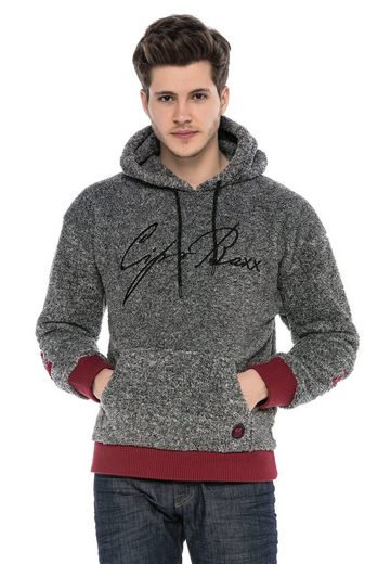 CL378 Men hooded sweatshirt in a cozy plush look