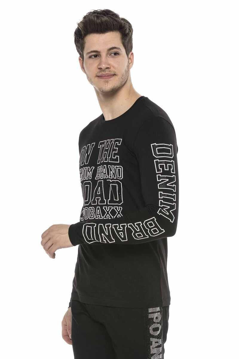 CL379 bluza męska z nadrukiem i kamieniami