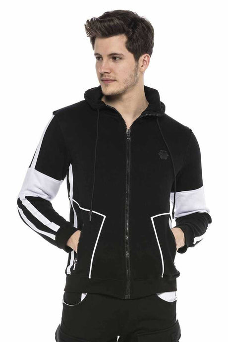 CL387 men's sweat jacket with trendy stripes