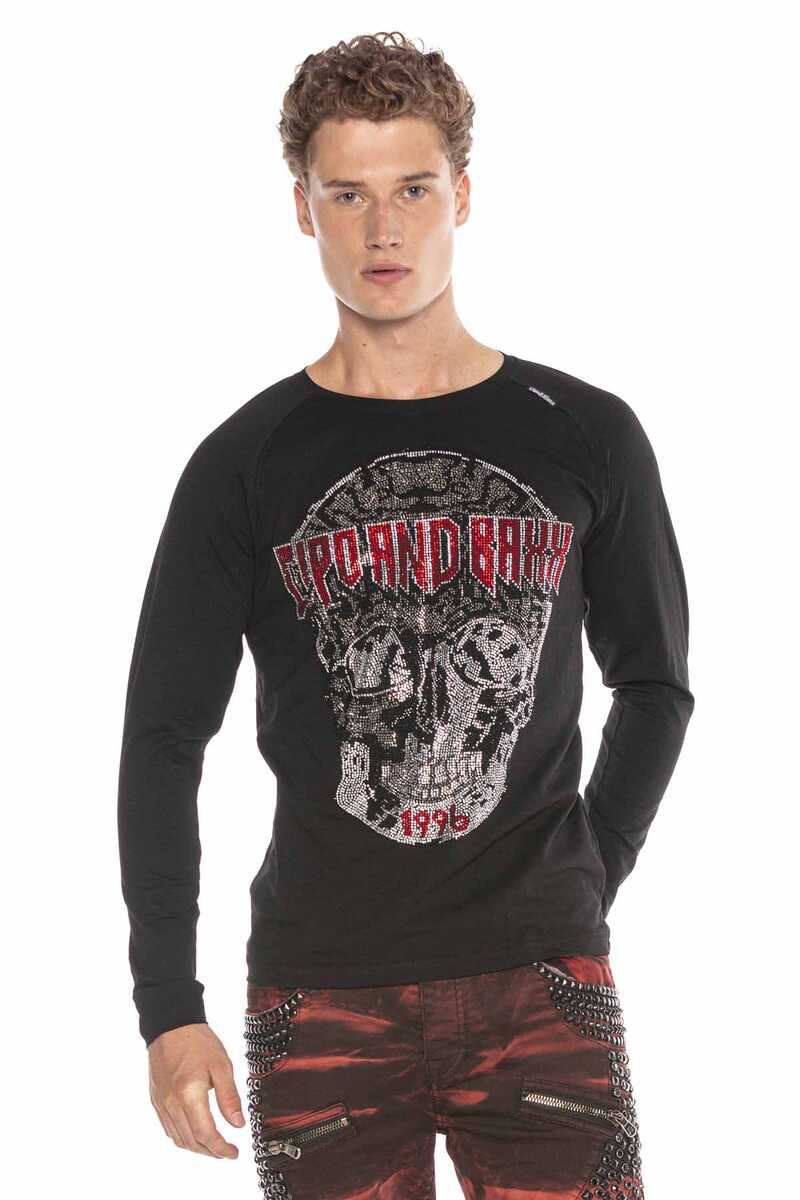 CL395 heren met lange mouwen shirt met stijlvol schedelmotief