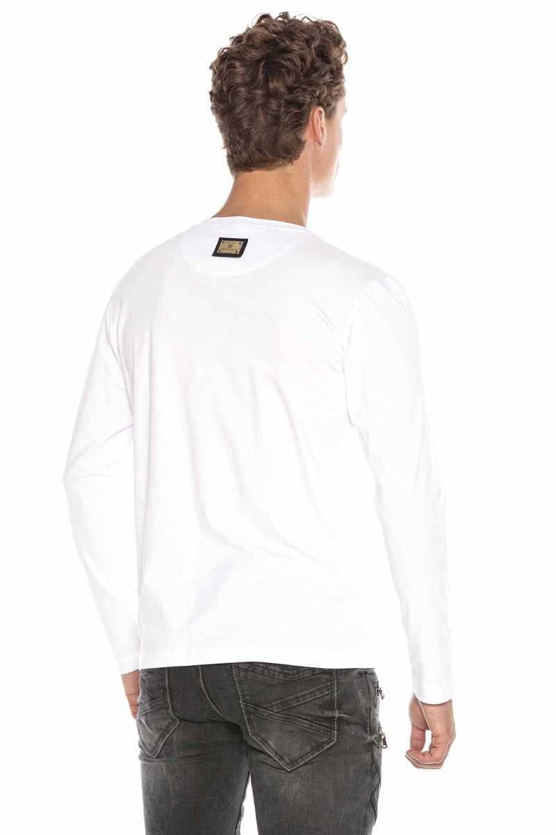 CL396 Camisa de manga larga para hombres con estampado de cráneo fresco