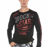CL398 T-shirt manches longues homme avec strass stylés