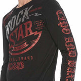 CL398 T-shirt manches longues homme avec strass stylés