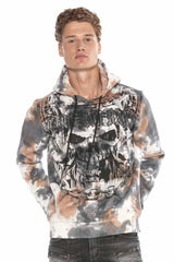 CL405 Herren Kapuzensweatshirt mit trendigen Strassstein-Applikationen