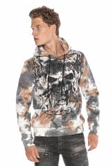 CL405 Herren Kapuzensweatshirt mit trendigen Strassstein-Applikationen