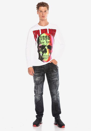 CL406 Camisa de manga larga para hombres con diamantes de imitación elegantes
