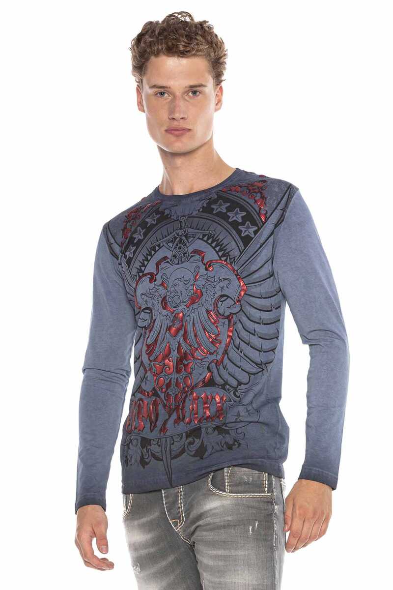 CL407 Camisa de manga larga para hombres con impresión fresca