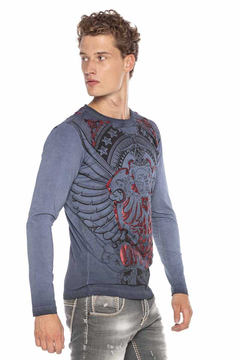 CL407 Camisa de manga larga para hombres con impresión fresca