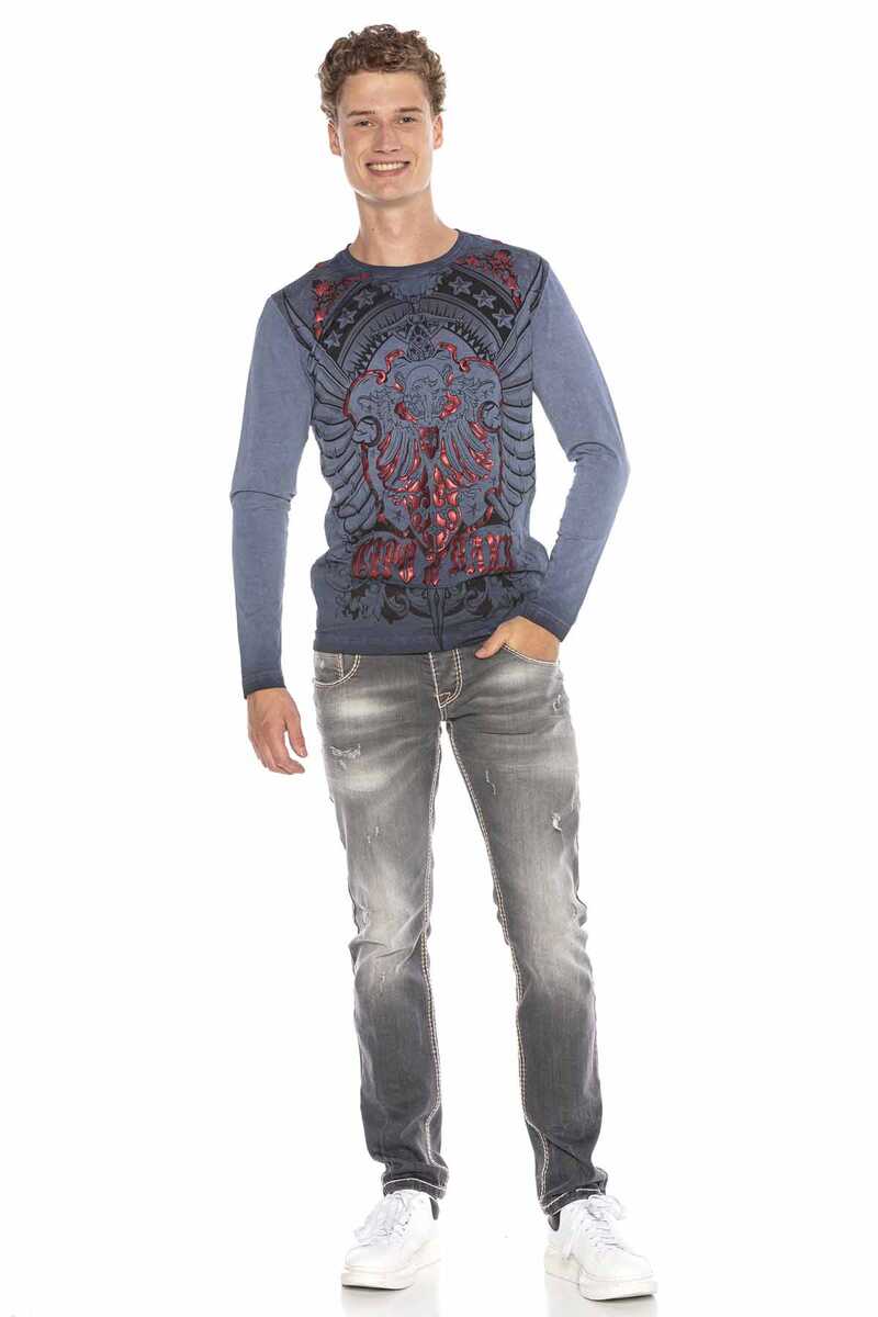 CL407 Camisa de manga larga para hombres con impresión fresca