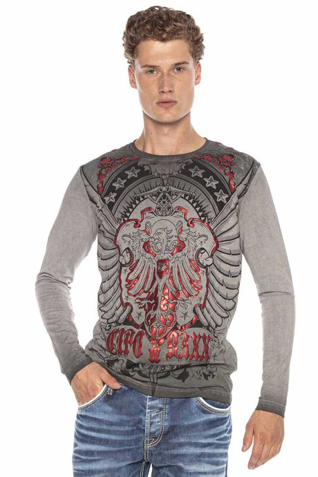 CL407 Herren Langarmshirt mit coolem Aufdruck