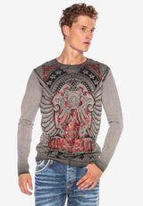 CL407 Camisa de manga larga para hombres con impresión fresca