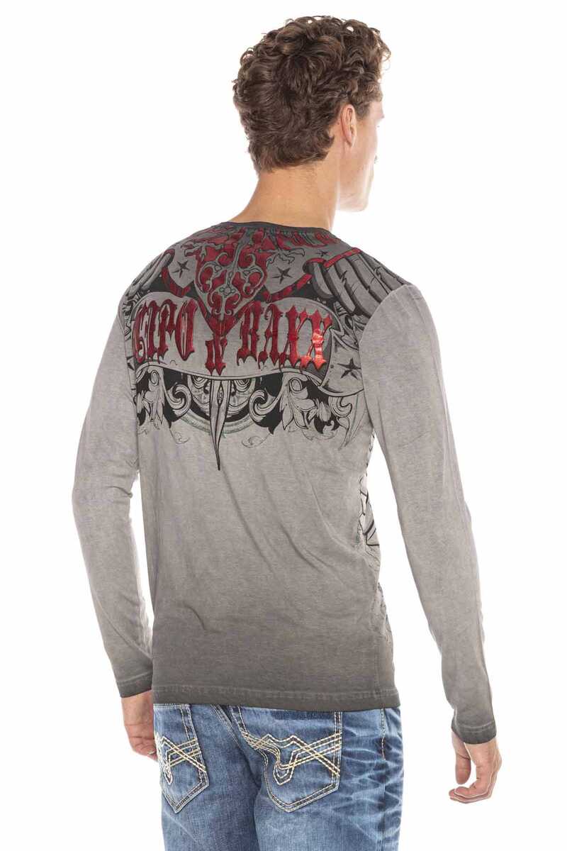 CL407 Camisa de manga larga para hombres con impresión fresca