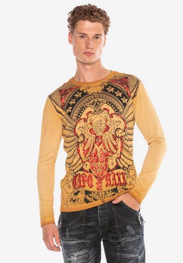 CL407 Herren Langarmshirt mit coolem Aufdruck