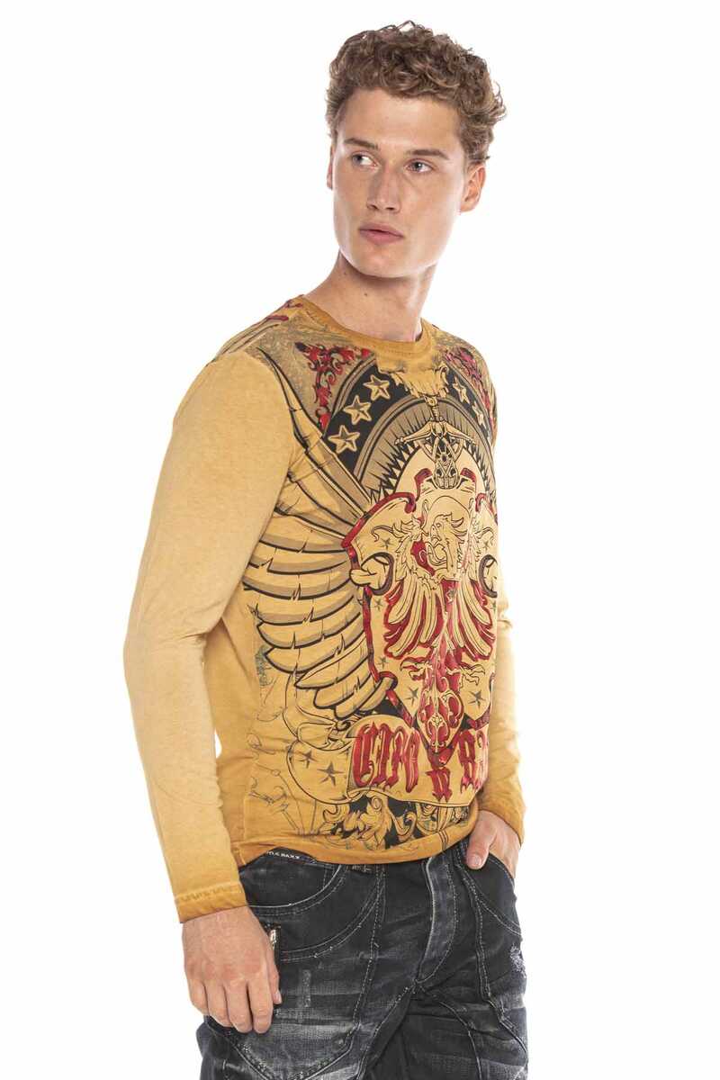 CL407 Camisa de manga larga para hombres con impresión fresca