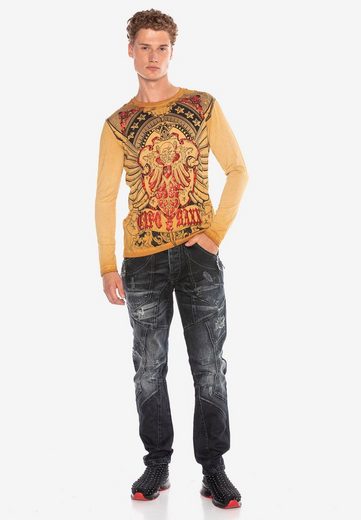 CL407 Camisa de manga larga para hombres con impresión fresca
